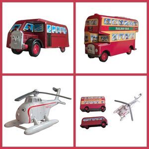 Thomas Tank Engine Friends ERTL Helicopter Bus and Trolley Bundle